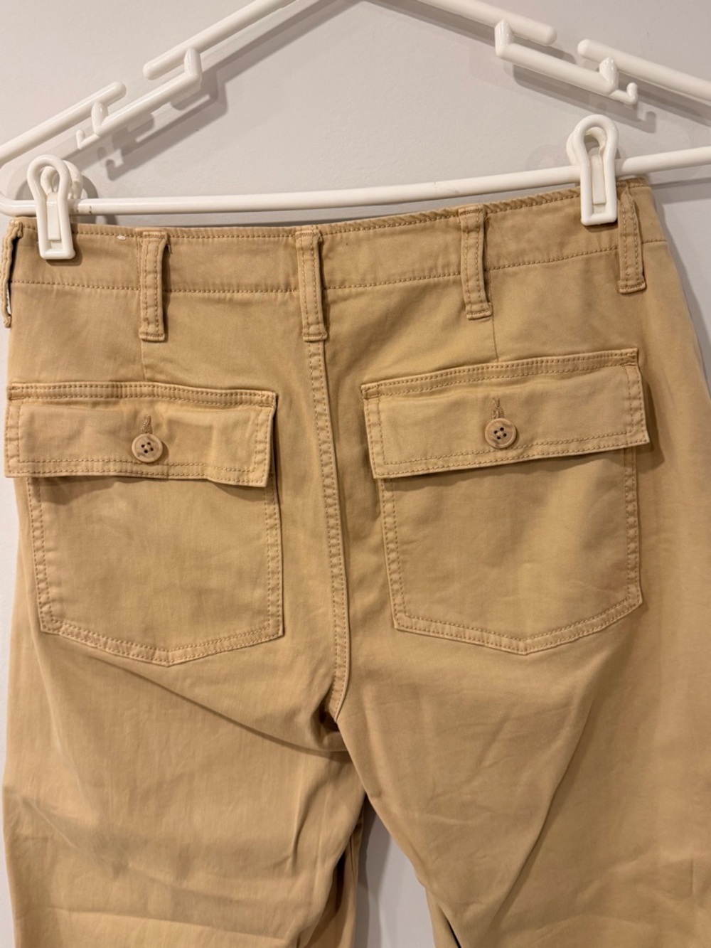 Liverpool Los Angeles Wide Leg Crop Mid Rise Cargo Pants Tan Size 6/28 - Picture 8 of 13